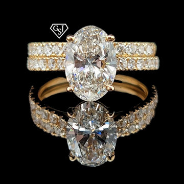 14K gold wedding set 1.91 carat centre stone 2.71 carat tdw