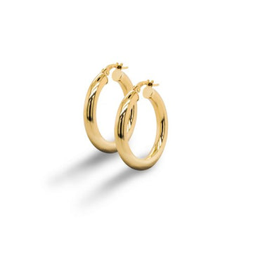 Serene Yellow Tube Ladies 10K Gold Hoops (GHP-4-28)