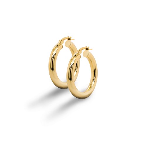 Serene Yellow Tube Ladies 10K Gold Hoops (GHP-4-28)