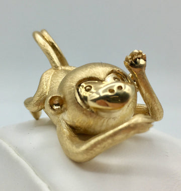 Genuine Solid Gold 10kt Monkey Pendant