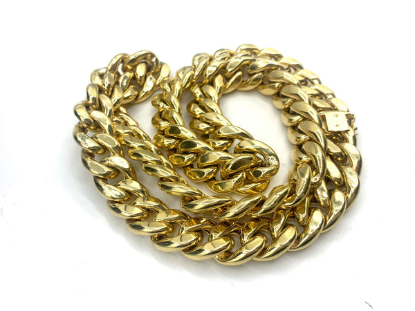 10kt 30 Inch Jumbo Size Miami Cuban Link Chain.