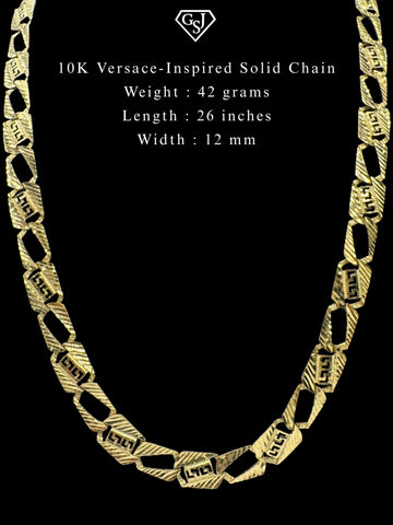 10K Versace-Inspired Solid Chain