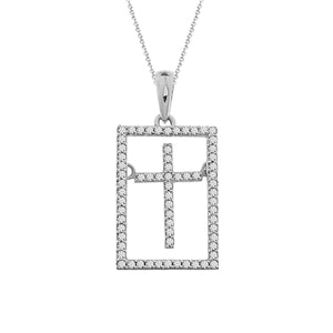 LADIES PENDANT 1/5 CT ROUND DIAMOND 10K WHITE GOLD (CHAIN NOT INCLUDE)