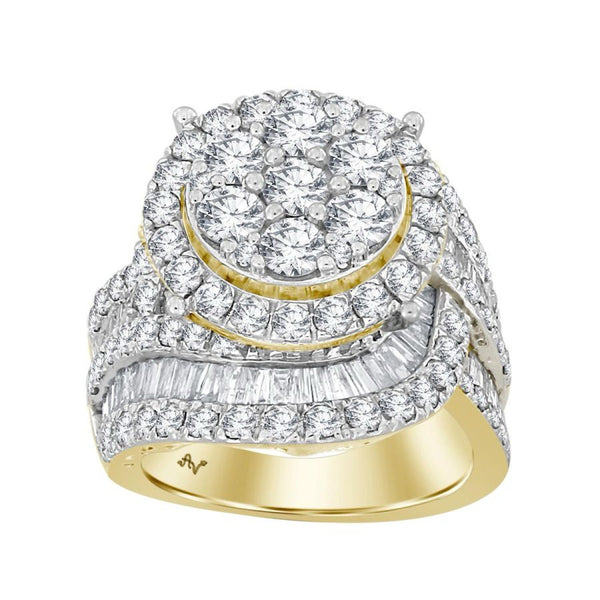5.00CT Round Diamond Swirl Gold Ring