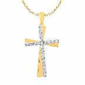 LADIES PENDANT 1/5 CT ROUND DIAMOND 10K YELLOW GOLD (CHAIN NOT INCLUDED)