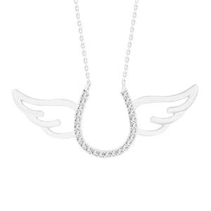 LADIES PENDANT 1/10 CT ROUND DIAMOND 10K WHITE GOLD (CHAIN  INCLUDED)