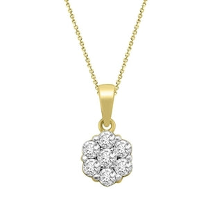 LADIES PENDANT 1/3 CT ROUND DIAMOND 14K YELLOW GOLD