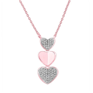 LADIES PENDANT 1/10 CT ROUND DIAMOND 10K ROSE GOLD