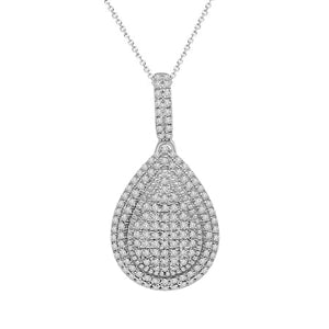 LADIES PENDANT 1/4 CT ROUND DIAMOND 10K WHITE GOLD