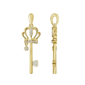 LADIES PENDANT 1/10 ROUND DIAMOND 10K YELLOW GOLD (CHAIN NOT INCLUDED)