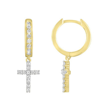 Cross Huggies Earrings