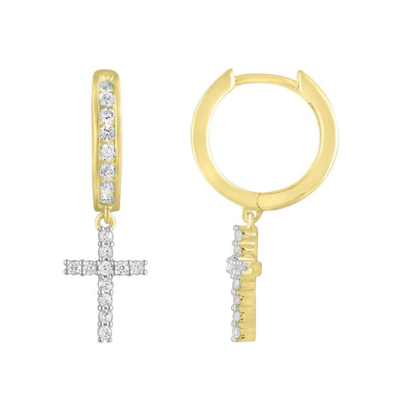 Cross Huggies Earrings
