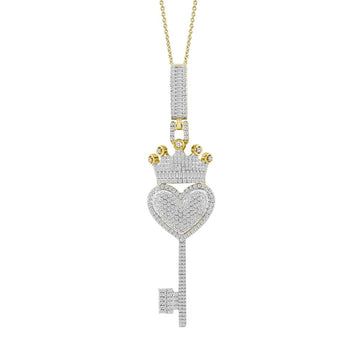 Yellow Gold Key Heart Pendant