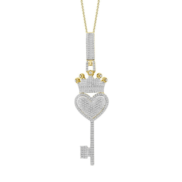 Yellow Gold Key Heart Pendant