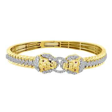 Chain Link Lion Head Gold Bracelet
