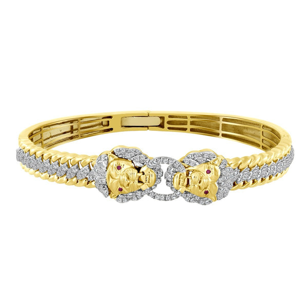 Chain Link Lion Head Gold Bracelet
