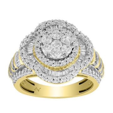 2.00CT Gold Blossoming Halo Ring
