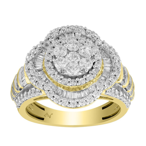 2.00CT Gold Blossoming Halo Ring