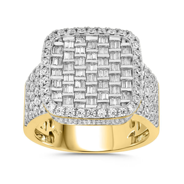 Men’s Square Baguette Diamond Gold Ring