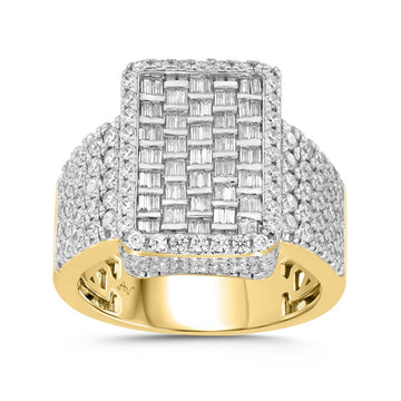 Men’s Rectangle Baguette Gold Ring