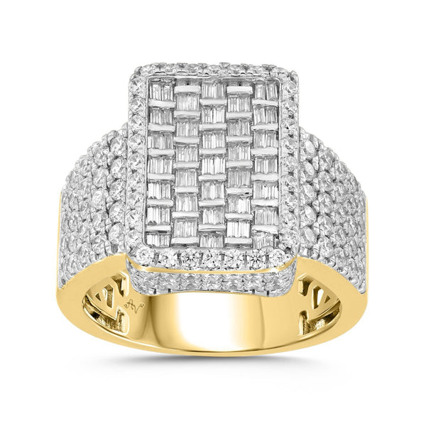 Men’s Rectangle Baguette Gold Ring