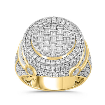 Men’s Diamond Crest Gold Ring
