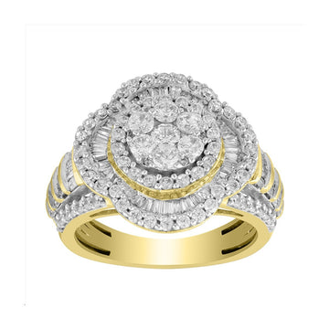1.00CT Gold Blossoming Halo Ring