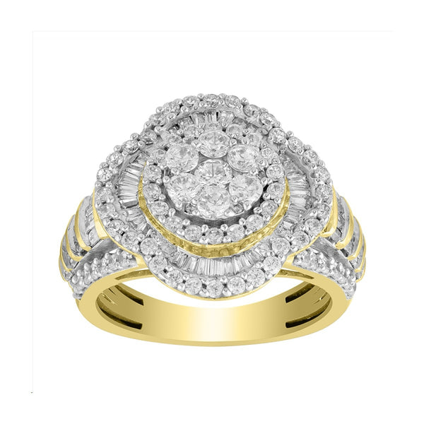 1.00CT Gold Blossoming Halo Ring