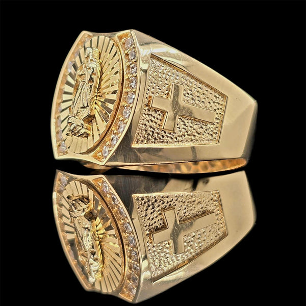 18KT Virgin Mary Gold Signet Ring