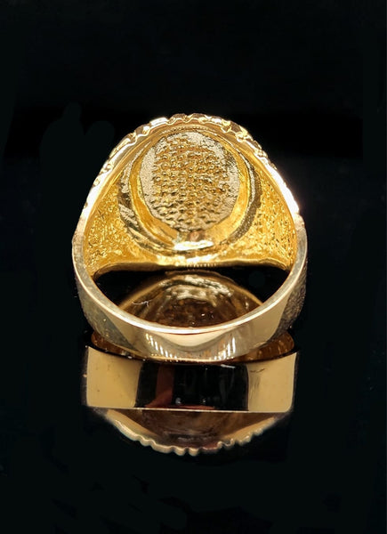Gorgeous engravable men’s 10 karat gold nuggets style ring