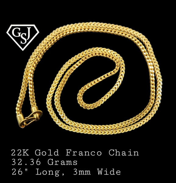 22kt Gold Franco Chain