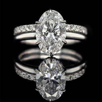 14kt White Gold Oval Diamond Ring