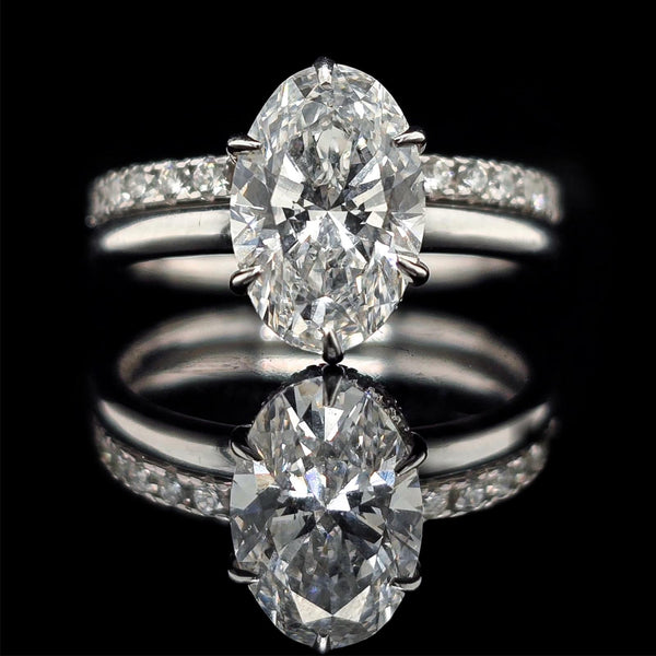 14kt White Gold Oval Diamond Ring
