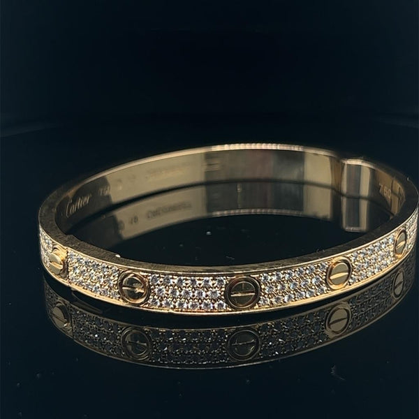 18kt Gold Custom Made Cartier Diamond Bangle