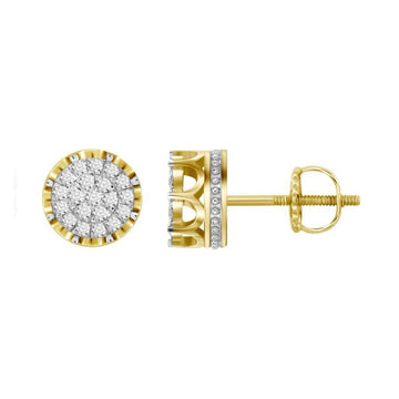 0.50CT Crown Basket Round Diamond Studs