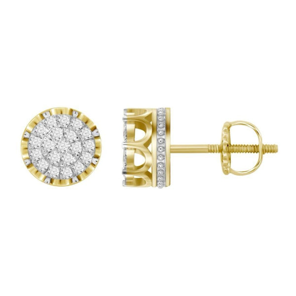 1.00CT Crown Basket Round Diamond Studs