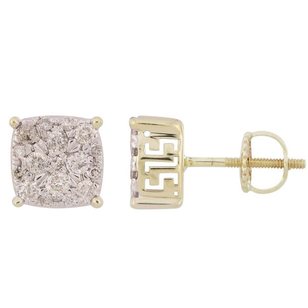 0.50CT Diamond Cluster Square Zigzag Frame Studs