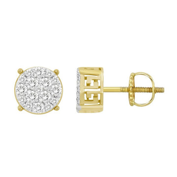 0.50CT Round Diamond Zigzag Frame Stud Earrings
