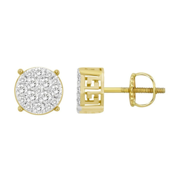0.50CT Round Diamond Zigzag Frame Stud Earrings