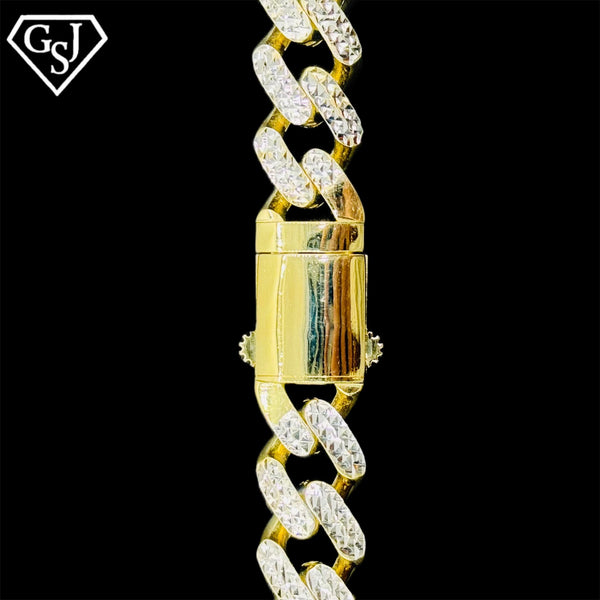 10K Yellow and White Gold Cuban Chain