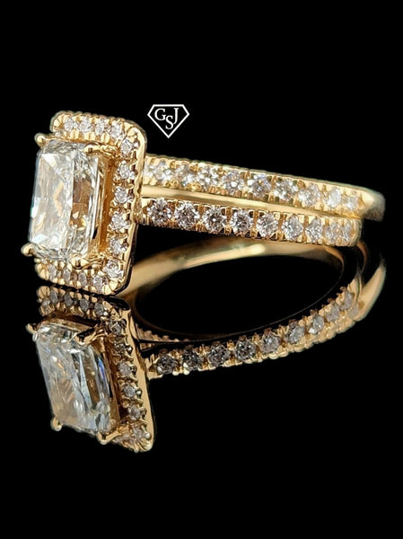14K gold wedding set
