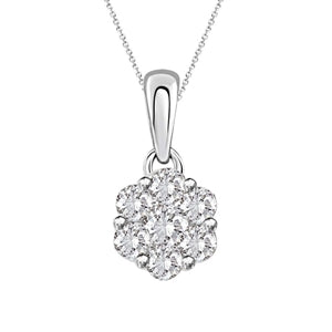 LADIES PENDANT 1/3 CT ROUND DIAMOND 14K WHITE GOLD