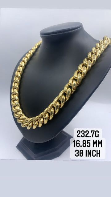 10kt 30 Inch Jumbo Size Miami Cuban Link Chain.