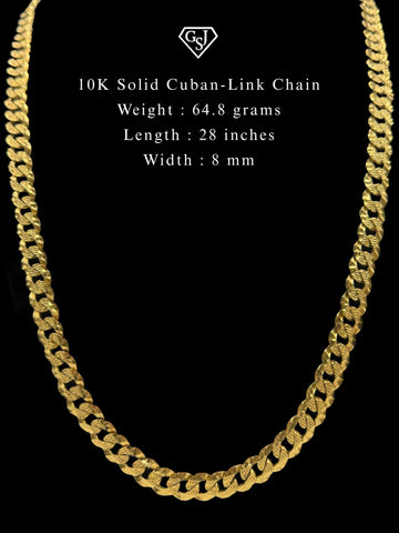 10K Solid Cuban-Link Chain