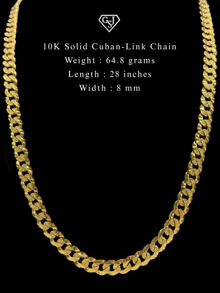 10K Solid Cuban-Link Chain