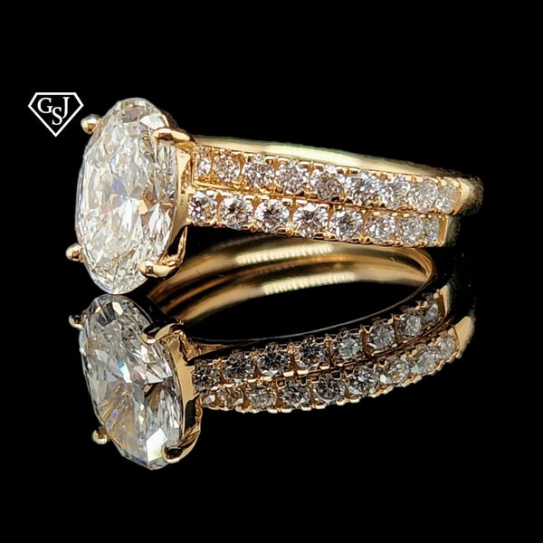 14K gold wedding set 1.91 carat centre stone 2.71 carat tdw