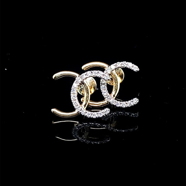 Ch-12E 14K Yellow Gold Designer Earrings