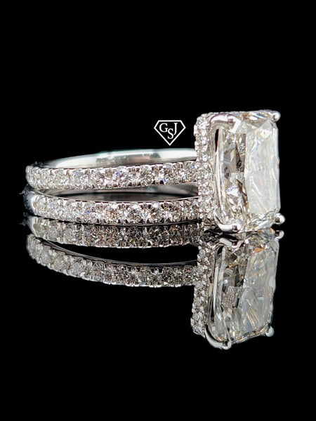 3.02CT center diamond, 14K wedding set