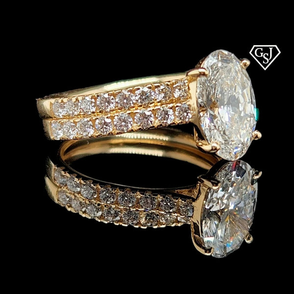 14K gold wedding set 1.91 carat centre stone 2.71 carat tdw
