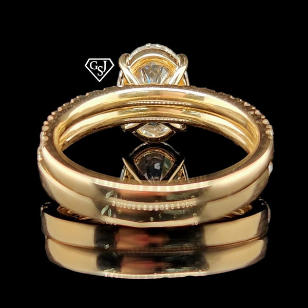 14K gold wedding set 1.91 carat centre stone 2.71 carat tdw
